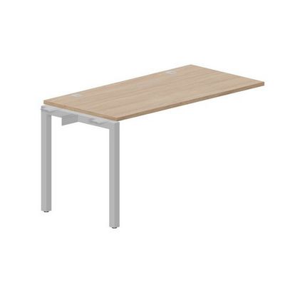 Polo PENPG147 OWAL (Светлый дуб/Алюминий) Стол приставной, 2 громмета