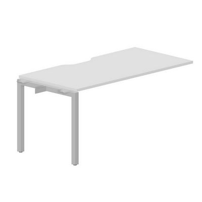 Polo PENPV168 BLAL (Белый/Алюминий) Стол приставной, с эргономичным вырезом