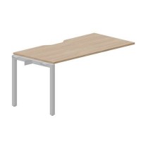 Polo PENPV168 OWAL (Светлый дуб/Алюминий) Стол приставной, с эргономичным вырезом
