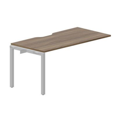 Polo PENPV168 WNAL (Орех/Алюминий) Стол приставной, с эргономичным вырезом