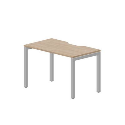 Polo PENV127 OWAL (Светлый дуб/Алюминий) Стол с эргономичным вырезом