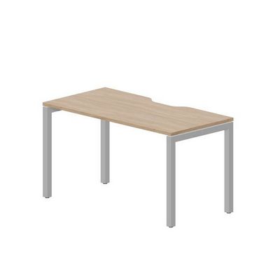 Polo PENV147 OWAL (Светлый дуб/Алюминий) Стол с эргономичным вырезом