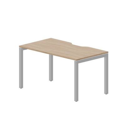 Polo PENV148 OWAL (Светлый дуб/Алюминий) Стол с эргономичным вырезом