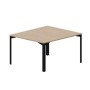 Ray RY2TG127 OWNR (Светлый дуб/Черный) Составной стол на 2 рабочих места, 4 громмета