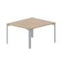 Ray RY2TG127 OWTI (Светлый дуб/Титан) Составной стол на 2 рабочих места, 4 громмета