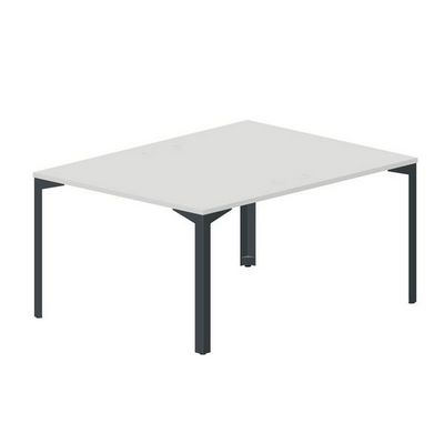 Ray RY2TG128 BLAN (Белый/Антрацит) Составной стол на 2 рабочих места, 4 громмета