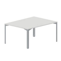 Ray RY2TG128 BLTI (Белый/Титан) Составной стол на 2 рабочих места, 4 громмета