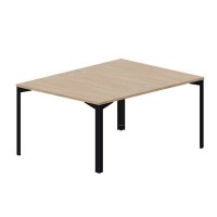 Ray RY2TG128 OWNR (Светлый дуб/Черный) Составной стол на 2 рабочих места, 4 громмета