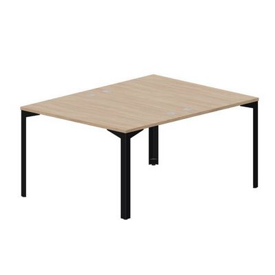 Ray RY2TG128 OWNR (Светлый дуб/Черный) Составной стол на 2 рабочих места, 4 громмета