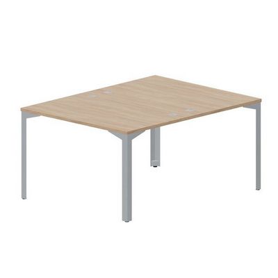 Ray RY2TG128 OWTI (Светлый дуб/Титан) Составной стол на 2 рабочих места, 4 громмета