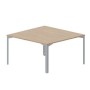 Ray RY2TG147 OWTI (Светлый дуб/Титан) Составной стол на 2 рабочих места, 4 громмета