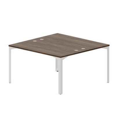 Ray RY2TG147 WNBL (Орех/Белый) Составной стол на 2 рабочих места, 4 громмета