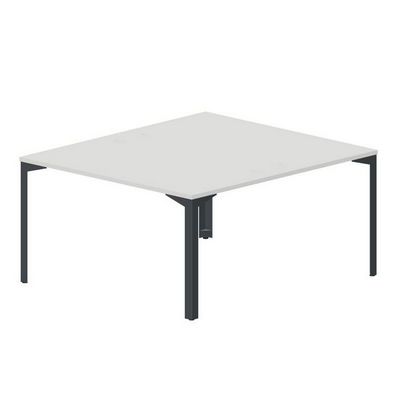 Ray RY2TG148 BLAN (Белый/Антрацит) Составной стол на 2 рабочих места, 4 громмета