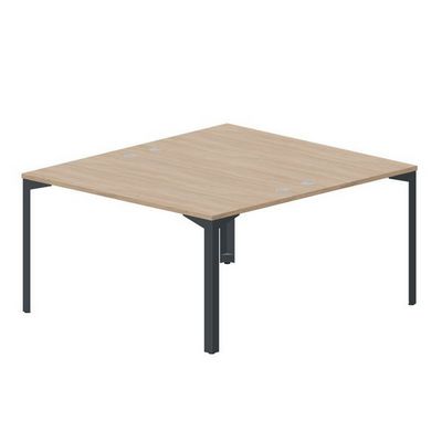 Ray RY2TG148 OWAN (Светлый дуб/Антрацит) Составной стол на 2 рабочих места, 4 громмета