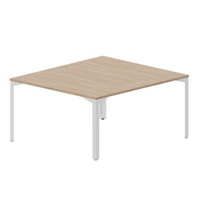 Ray RY2TG148 OWBL (Светлый дуб/Белый) Составной стол на 2 рабочих места, 4 громмета