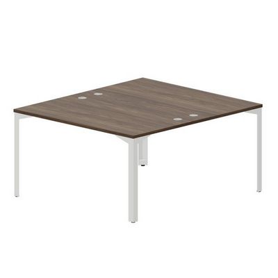 Ray RY2TG148 WNBL (Орех/Белый) Составной стол на 2 рабочих места, 4 громмета