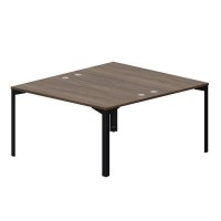 Ray RY2TG148 WNNR (Орех/Черный) Составной стол на 2 рабочих места, 4 громмета