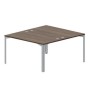 Ray RY2TG148 WNTI (Орех/Титан) Составной стол на 2 рабочих места, 4 громмета