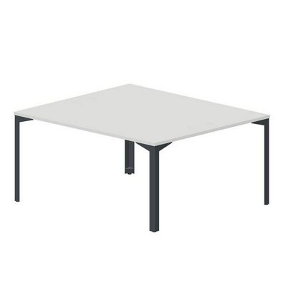 Ray RY2TG167 BLAN (Белый/Антрацит) Составной стол на 2 рабочих места, 4 громмета