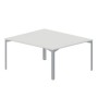 Ray RY2TG167 BLTI (Белый/Титан) Составной стол на 2 рабочих места, 4 громмета