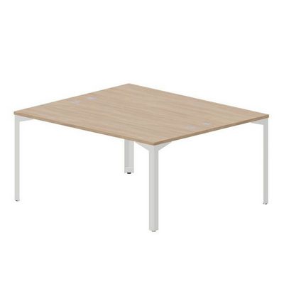 Ray RY2TG167 OWBL (Светлый дуб/Белый) Составной стол на 2 рабочих места, 4 громмета