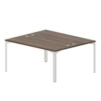 Ray RY2TG167 WNBL (Орех/Белый) Составной стол на 2 рабочих места, 4 громмета