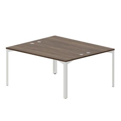 Ray RY2TG167 WNBL (Орех/Белый) Составной стол на 2 рабочих места, 4 громмета