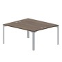 Ray RY2TG167 WNTI (Орех/Титан) Составной стол на 2 рабочих места, 4 громмета