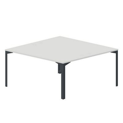 Ray RY2TG168 BLAN (Белый/Антрацит) Составной стол на 2 рабочих места, 4 громмета