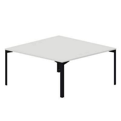 Ray RY2TG168 BLNR (Белый/Черный) Составной стол на 2 рабочих места, 4 громмета