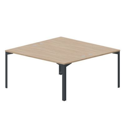 Ray RY2TG168 OWAN (Светлый дуб/Антрацит) Составной стол на 2 рабочих места, 4 громмета