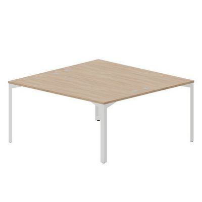 Ray RY2TG168 OWBL (Светлый дуб/Белый) Составной стол на 2 рабочих места, 4 громмета