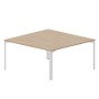 Ray RY2TG168 OWBL (Светлый дуб/Белый) Составной стол на 2 рабочих места, 4 громмета