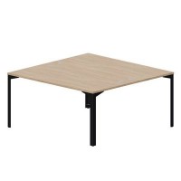 Ray RY2TG168 OWNR (Светлый дуб/Черный) Составной стол на 2 рабочих места, 4 громмета
