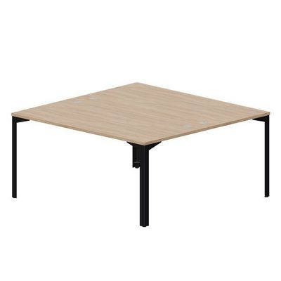 Ray RY2TG168 OWNR (Светлый дуб/Черный) Составной стол на 2 рабочих места, 4 громмета