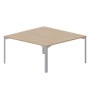 Ray RY2TG168 OWTI (Светлый дуб/Титан) Составной стол на 2 рабочих места, 4 громмета