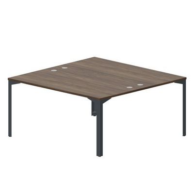 Ray RY2TG168 WNAN (Орех/Антрацит) Составной стол на 2 рабочих места, 4 громмета