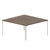Ray RY2TG168 WNBL (Орех/Белый) Составной стол на 2 рабочих места, 4 громмета