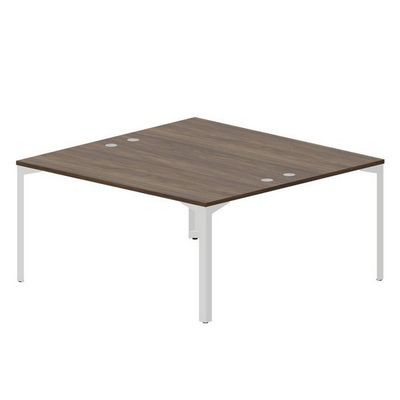 Ray RY2TG168 WNBL (Орех/Белый) Составной стол на 2 рабочих места, 4 громмета