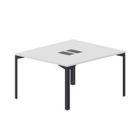 Ray RY2TL127 BLAN (Белый/Антрацит) Составной стол на 2 рабочих места, 2 металлических аутлета