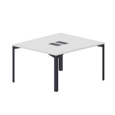 Ray RY2TL127 BLAN (Белый/Антрацит) Составной стол на 2 рабочих места, 2 металлических аутлета