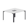 Ray RY2TL127 BLAN (Белый/Антрацит) Составной стол на 2 рабочих места, 2 металлических аутлета