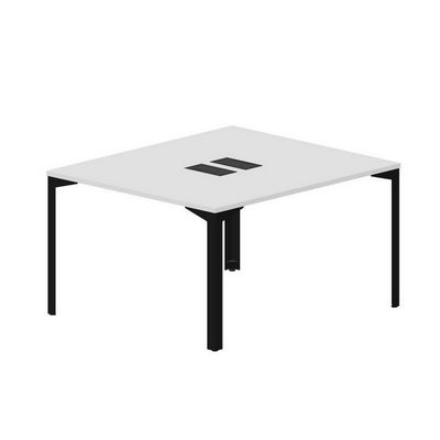 Ray RY2TL127 BLNR (Белый/Черный) Составной стол на 2 рабочих места, 2 металлических аутлета