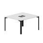 Ray RY2TL127 BLNR (Белый/Черный) Составной стол на 2 рабочих места, 2 металлических аутлета