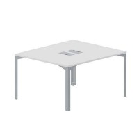 Ray RY2TL127 BLTI (Белый/Титан) Составной стол на 2 рабочих места, 2 металлических аутлета