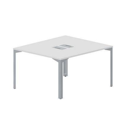 Ray RY2TL127 BLTI (Белый/Титан) Составной стол на 2 рабочих места, 2 металлических аутлета