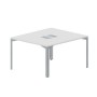 Ray RY2TL127 BLTI (Белый/Титан) Составной стол на 2 рабочих места, 2 металлических аутлета