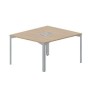 Ray RY2TL127 OWTI (Светлый дуб/Титан) Составной стол на 2 рабочих места, 2 металлических аутлета
