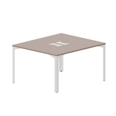 Ray RY2TL127 TRBL (Тортора/Белый) Составной стол на 2 рабочих места, 2 металлических аутлета