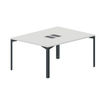 Ray RY2TL128 BLAN (Белый/Антрацит) Составной стол на 2 рабочих места, 2 металлических аутлета